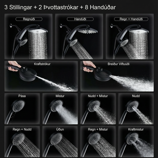 Regnsturtuhaus með Handsturtu