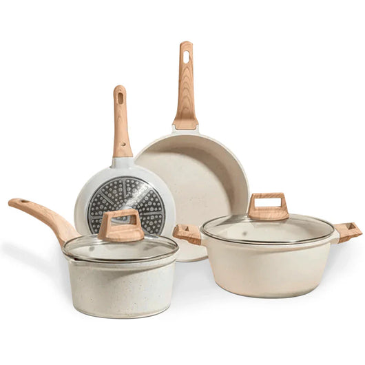 Sett af Endingargóðum NON-STICK Granite Pönnum og Pottum