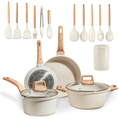 Sett af Endingargóðum NON-STICK Granite Pönnum og Pottum