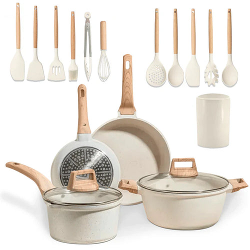 Sett af Endingargóðum NON-STICK Granite Pönnum og Pottum